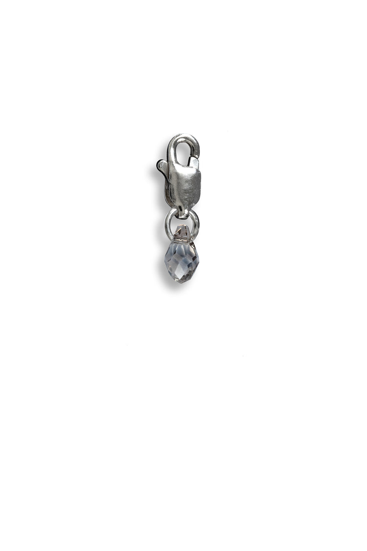 TS Solid Silver Charm kleiner Kristall