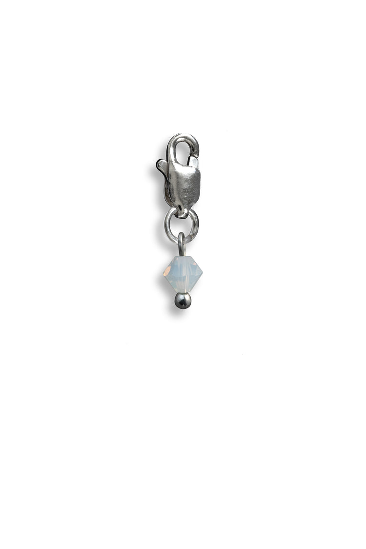TS Solid Silver Charm Rautenperle