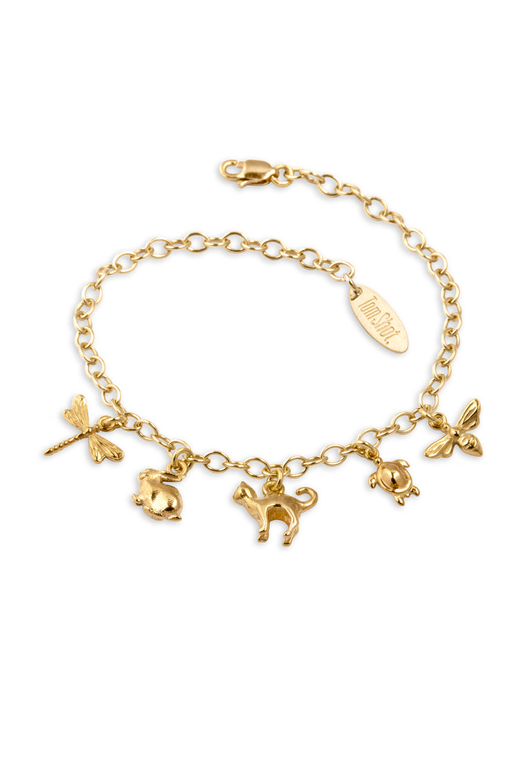 TS Solid Silver Armband fünf Tiere