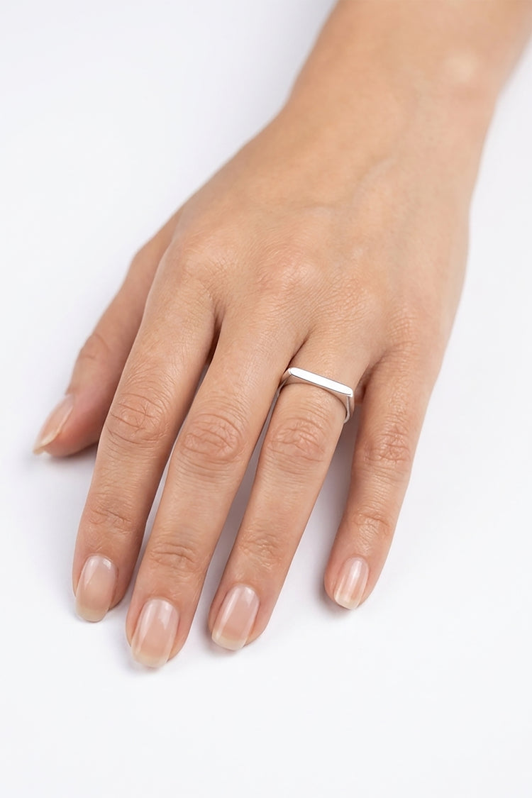 TS Solid Silver Ring Signet schmal