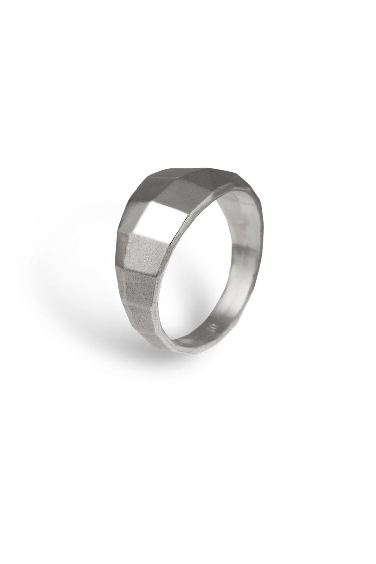 TS Solid Silver breiter Facettenring