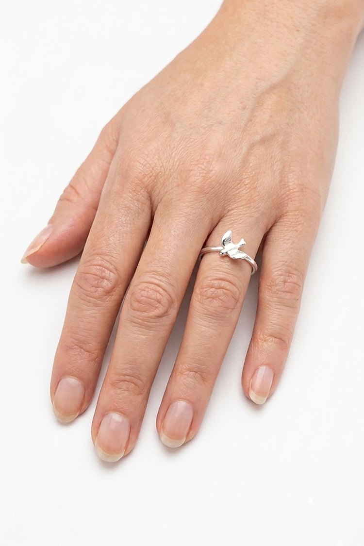 TS Solid Silver Ring kleiner Vogel