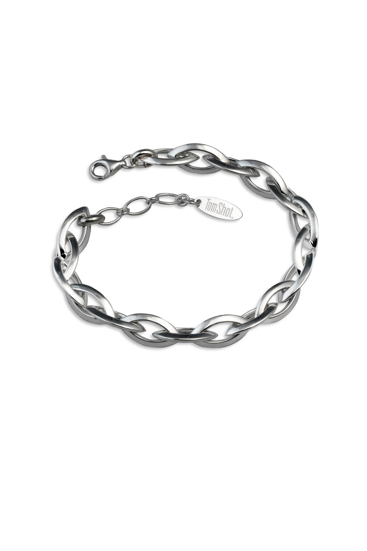 TS Solid Silver Armband Navettekette