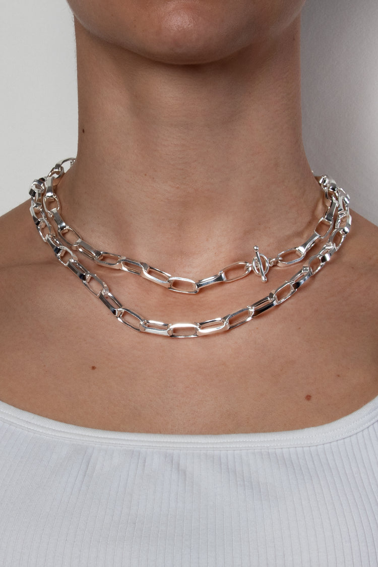 TS Solid Silver Collier 45cm massive Ankerkette