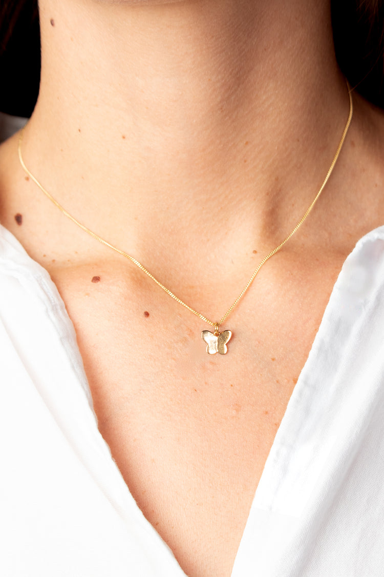 TS Solid Silver Kette Schmetterling