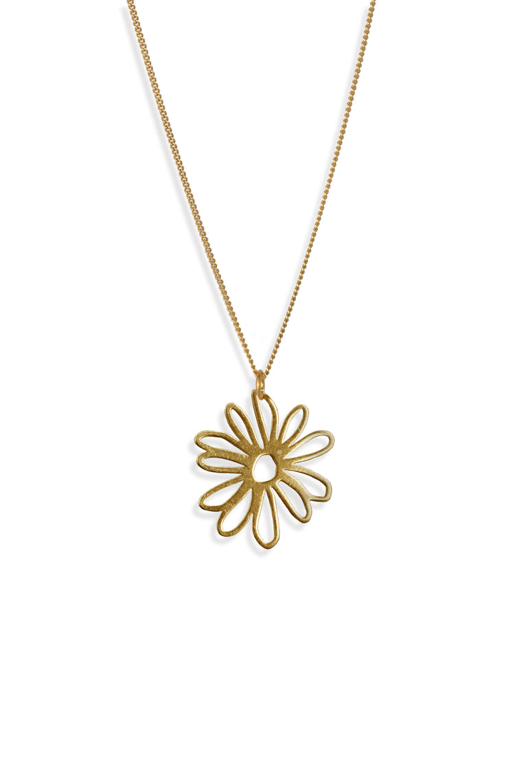 TS Solid Silver Kette große Blume