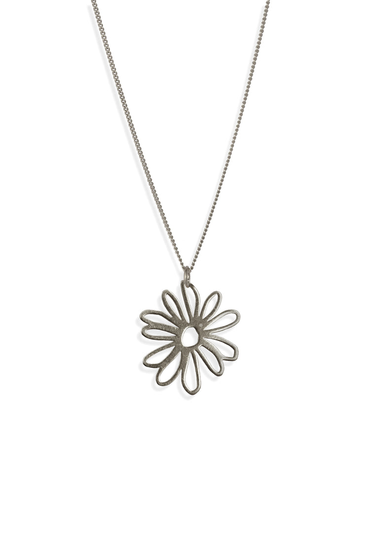 TS Solid Silver Kette große Blume