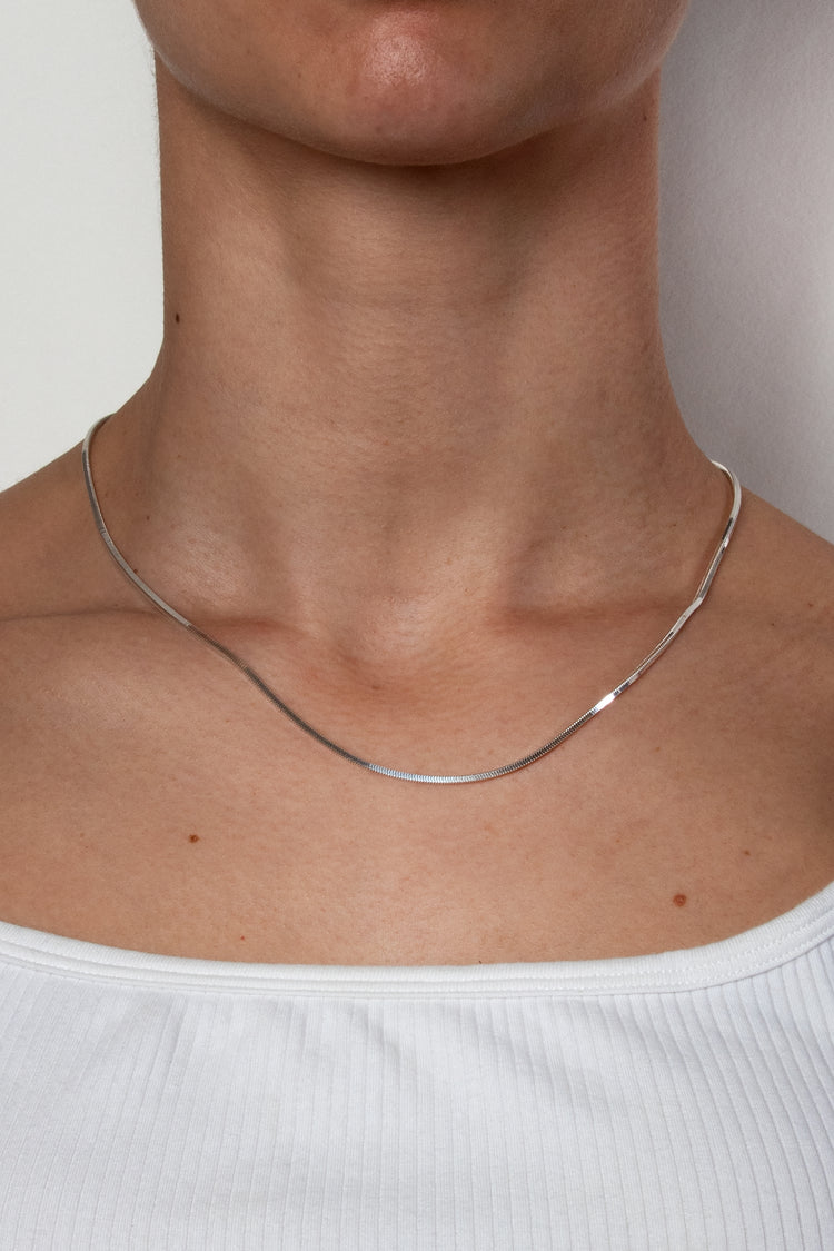 TS Solid Silver Collier 40 cm Vierkantschlange