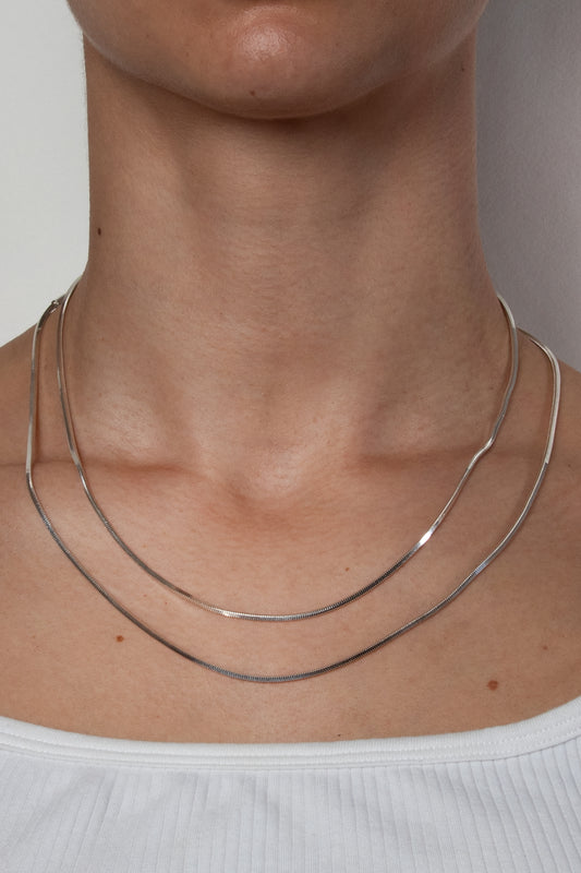 TS Solid Silver Collier 45 cm Vierkantschlange