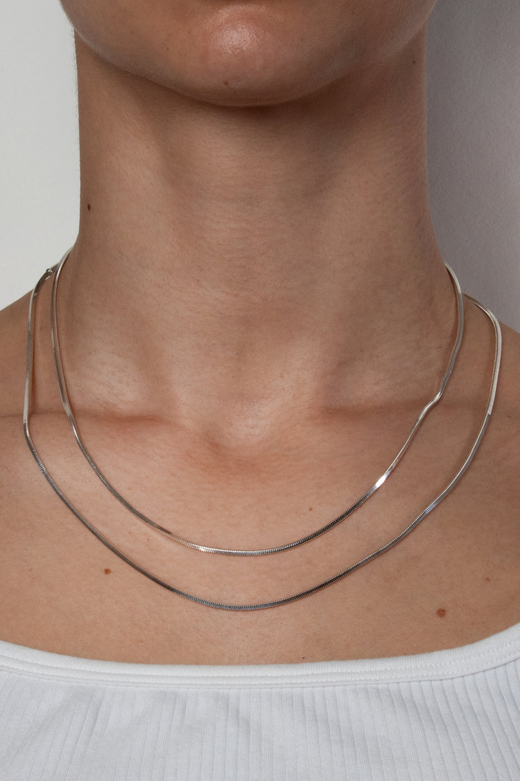 TS Solid Silver Collier 45 cm Vierkantschlange