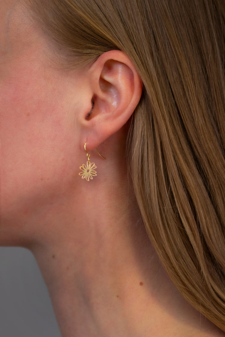 TS Solid Silver Ohrhaken kleine Blume