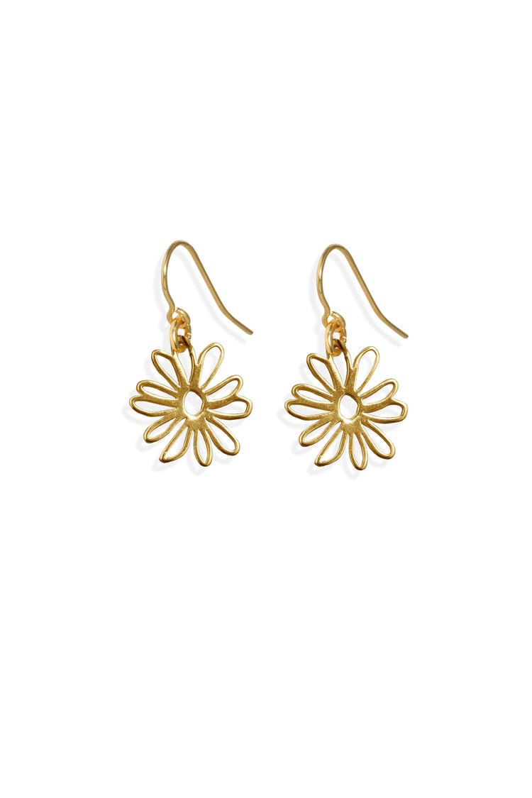 TS Solid Silver Ohrhaken kleine Blume