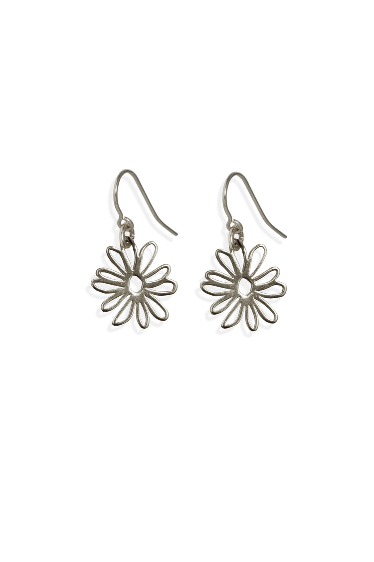 TS Solid Silver Ohrhaken kleine Blume