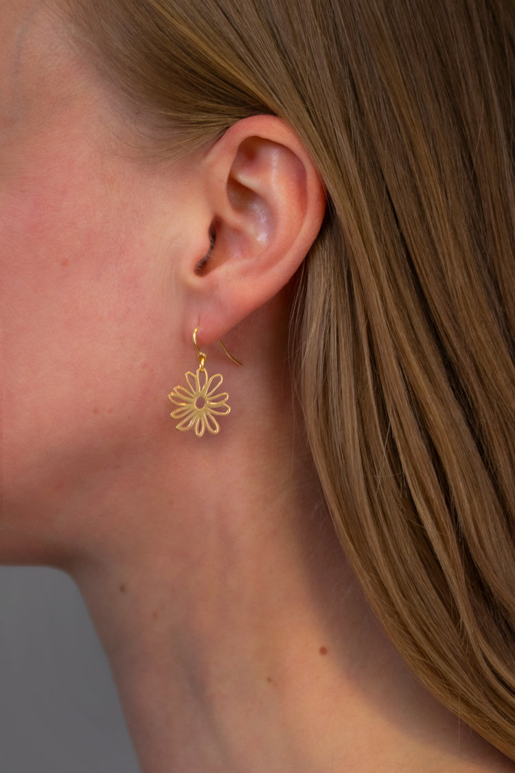 TS Solid Silver Ohrhaken große Blume