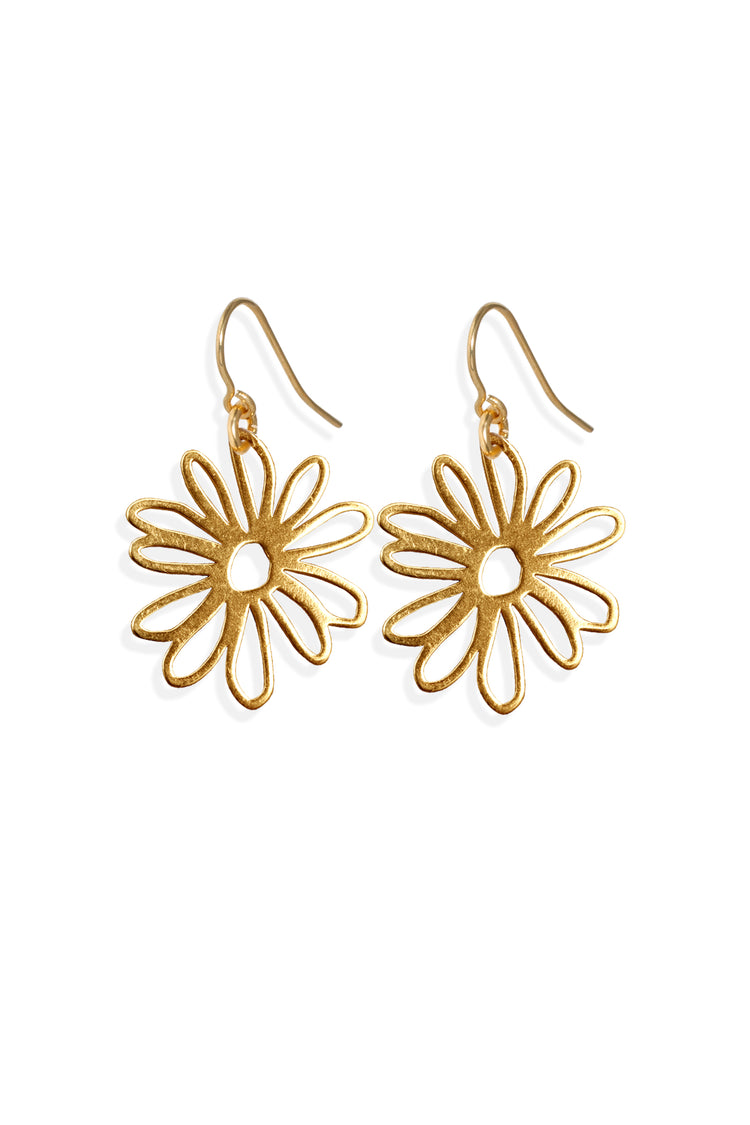 TS Solid Silver Ohrhaken große Blume