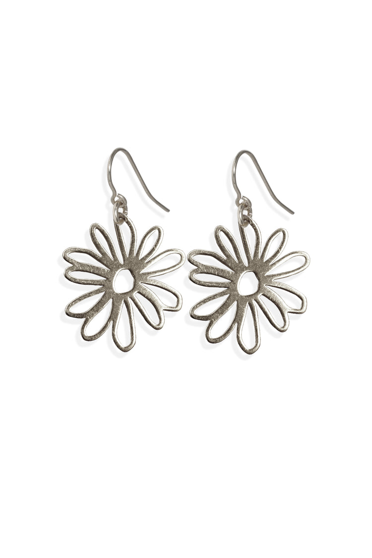 TS Solid Silver Ohrhaken große Blume