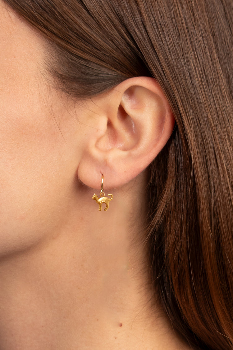 TS Solid Silver Ohrhaken Katze