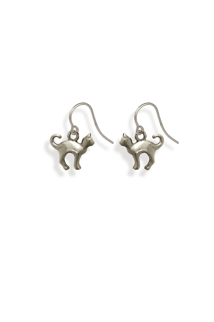 TS Solid Silver Ohrhaken Katze