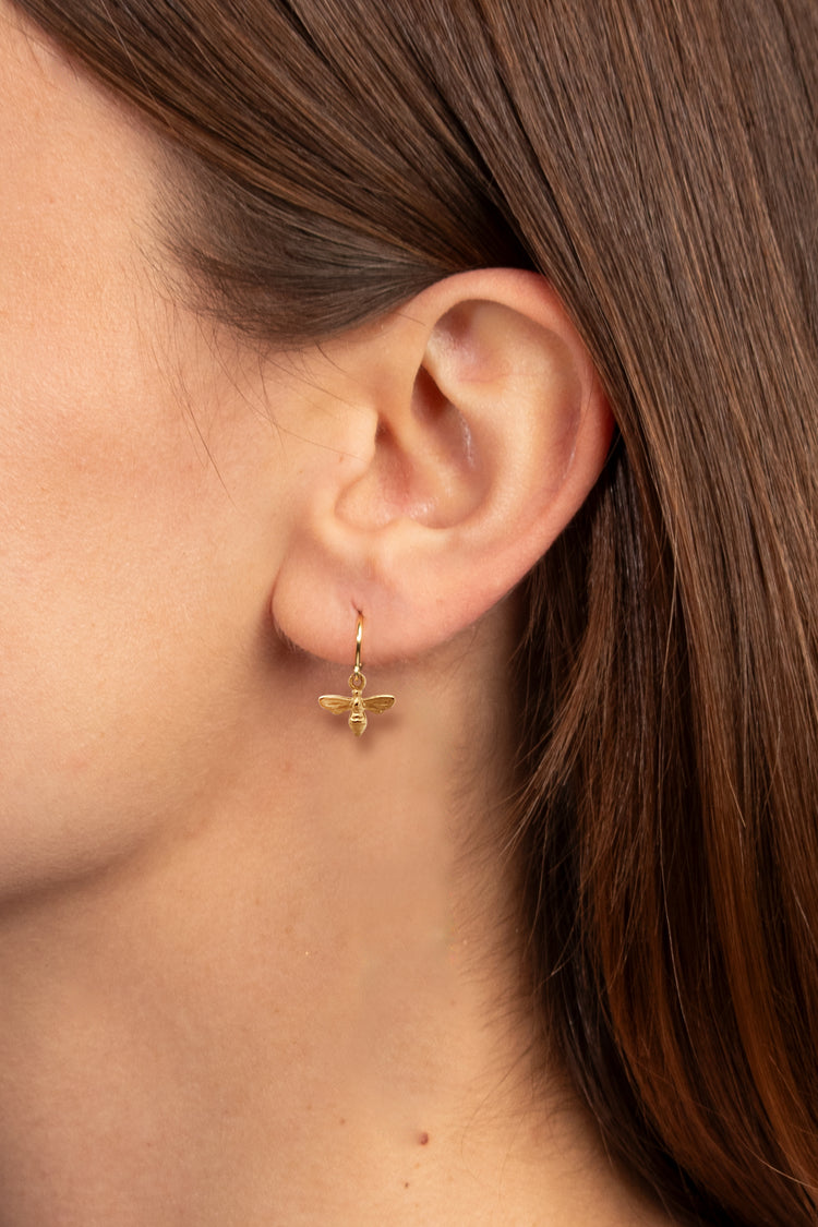 TS Solid Silver Ohrhaken kleine Biene