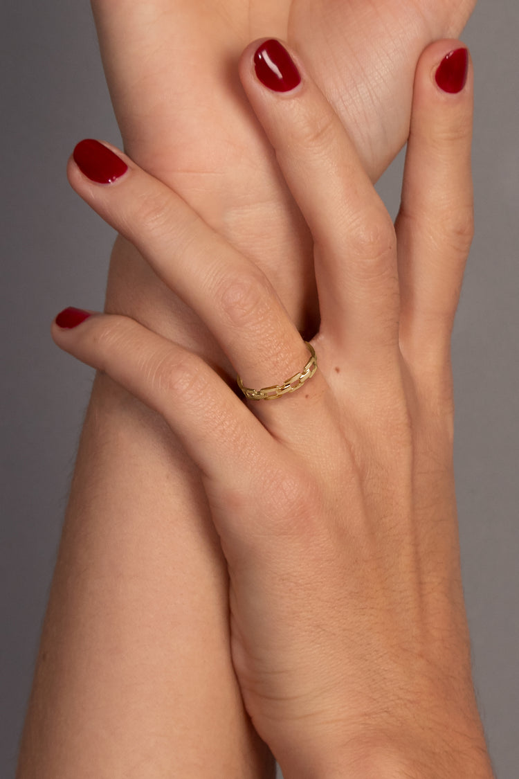 TS Solid Silver zarter Kettenring