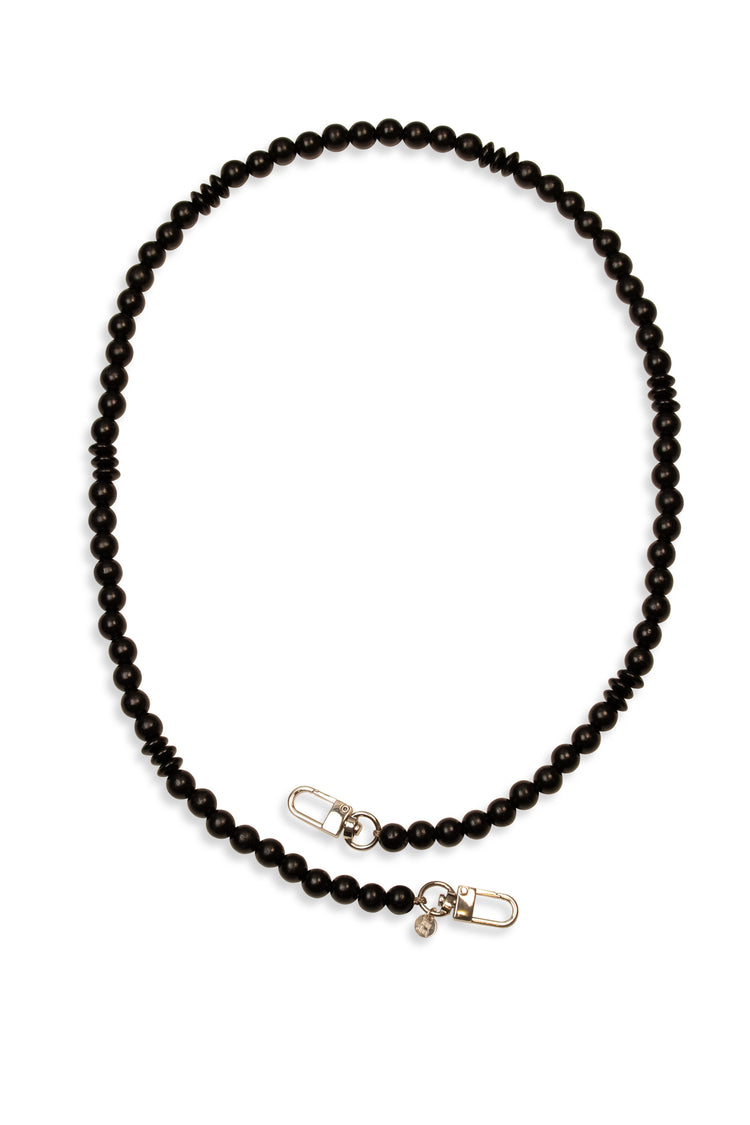 Holzperlen Schlüsselkette einfarbig