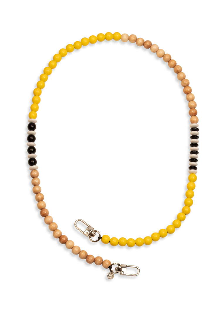 Holzperlen Schlüsselkette zweifarbig