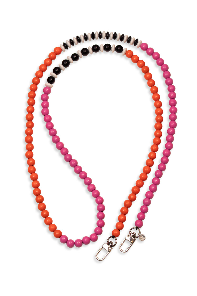 Holzperlen Handykette zweifarbig