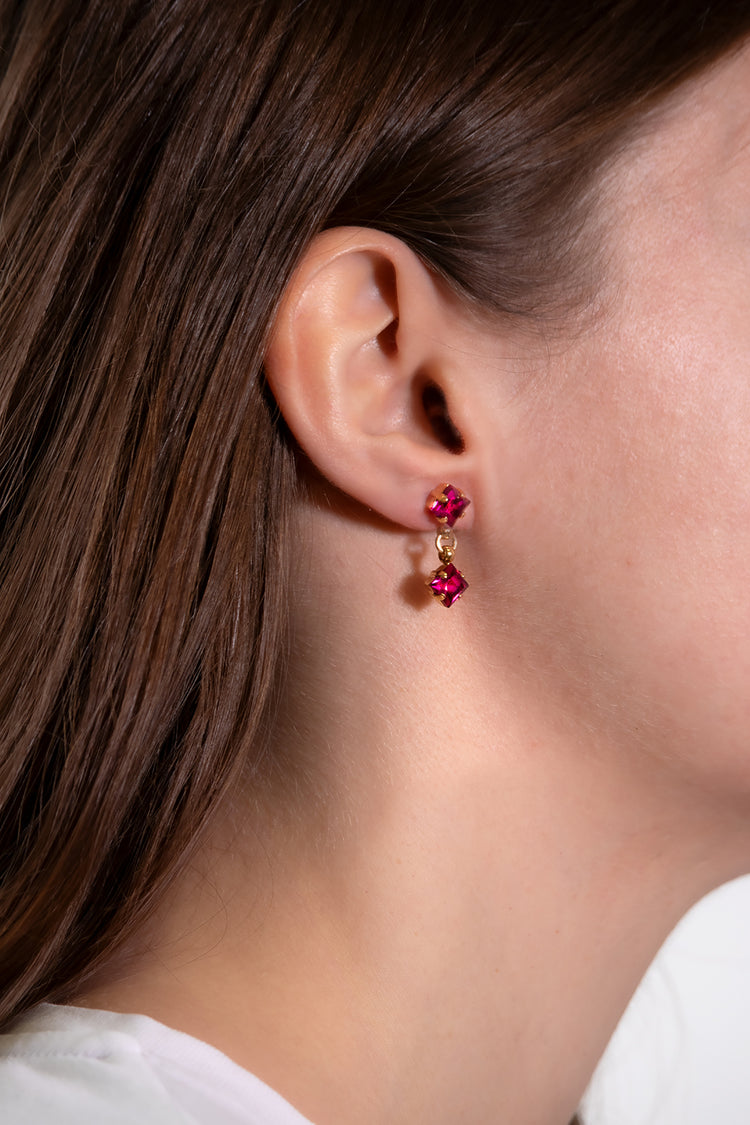 Bling - Ohrstecker zwei Strassquadrate