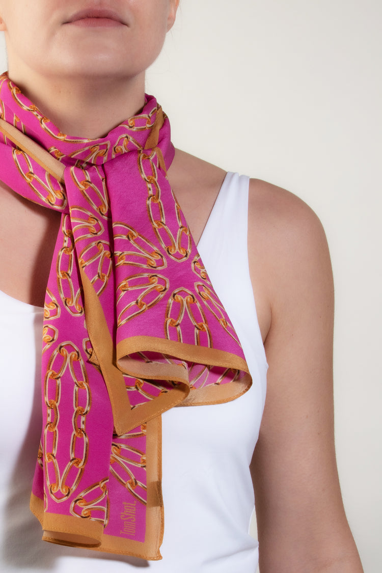 Seidenschal - pink lang