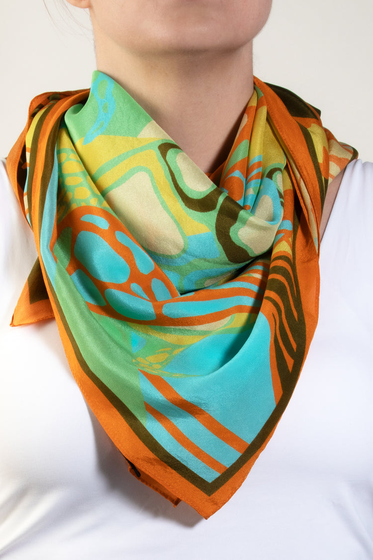 Seidenschal - Florida Quadrat