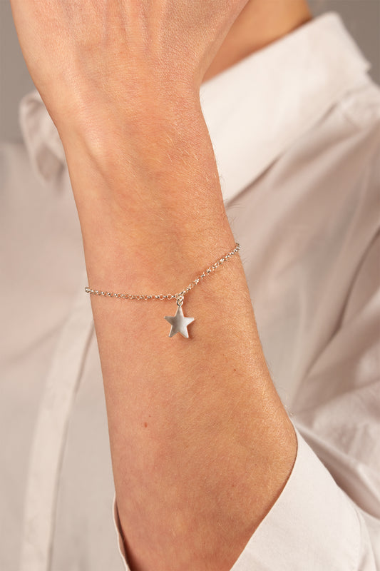 TS Solid Silver Armband großer Stern