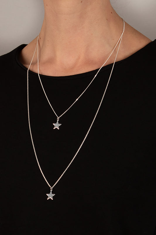 TS Solid Silver Kette großer Stern