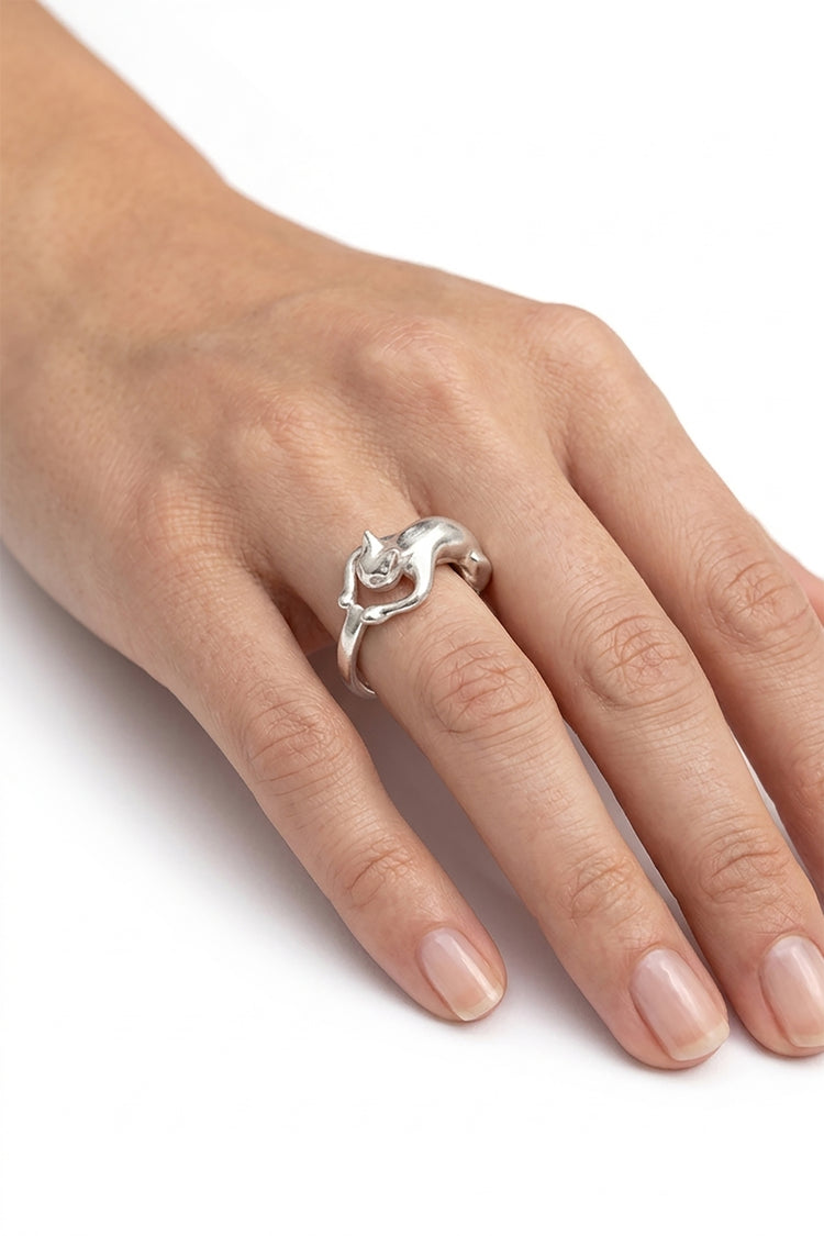 TS Solid Silver Ring Katze