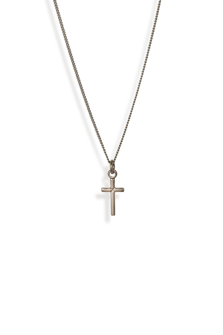 TS Solid Silver Kette Kreuz 45 cm