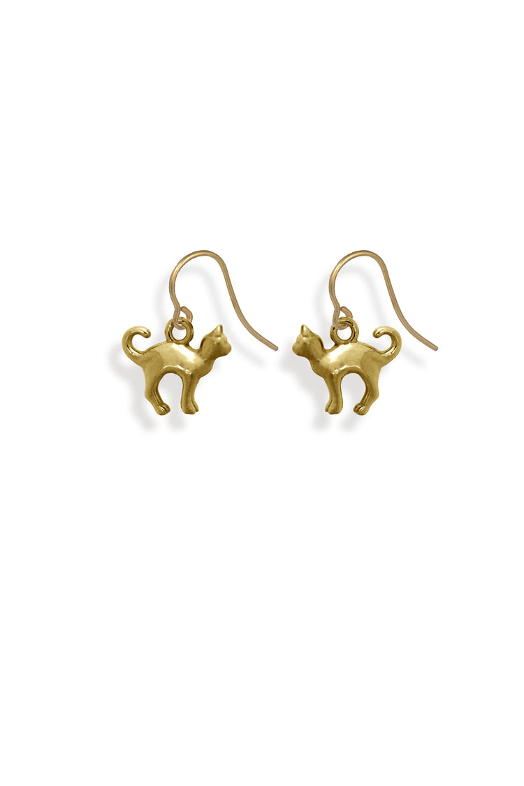TS Solid Silver Ohrhaken Katze