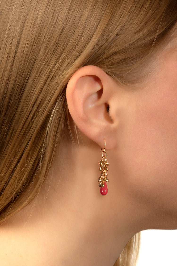 Ganymed Pearl - Ohrhaken Metalltropfen lang