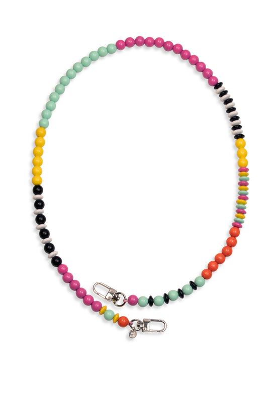 Holzperlen Schlüsselkette bunt