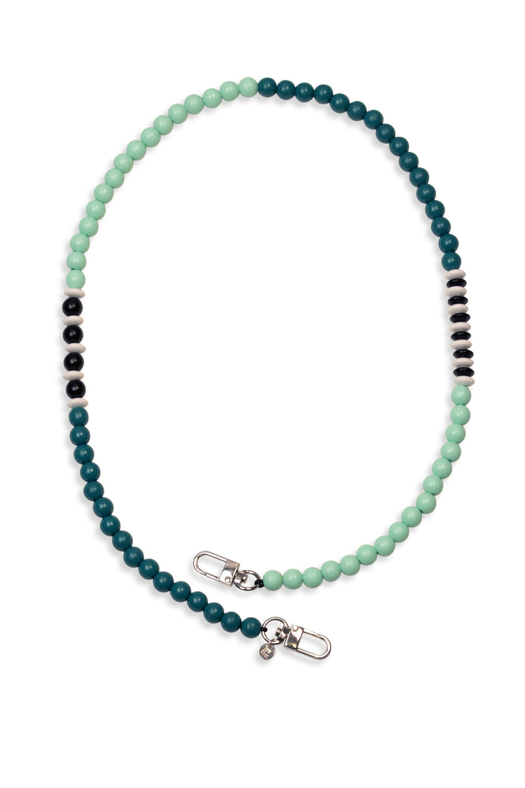 Holzperlen Schlüsselkette zweifarbig