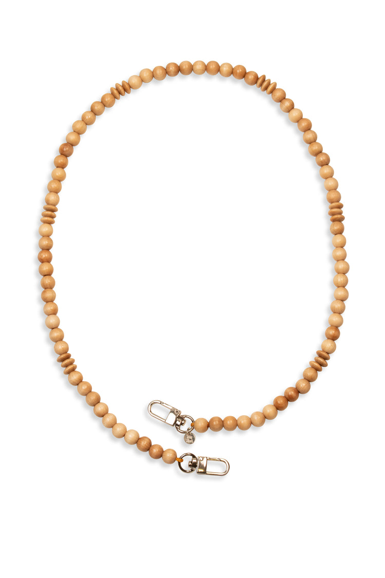 Holzperlen Schlüsselkette einfarbig