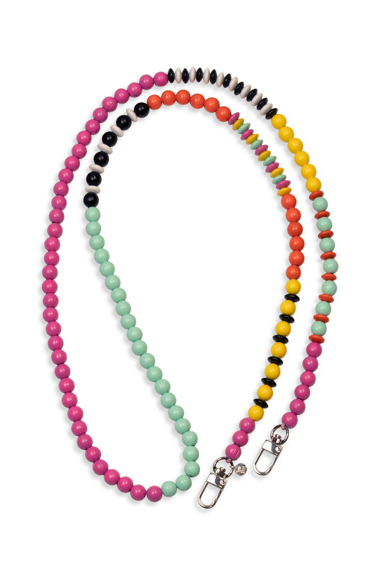 Holzperlen Handykette bunt