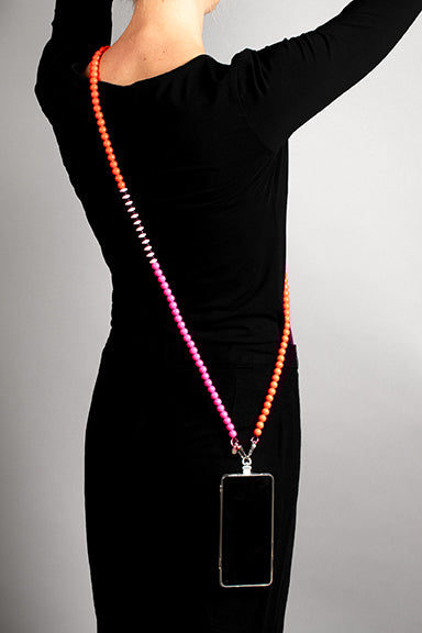 Holzperlen Handykette zweifarbig