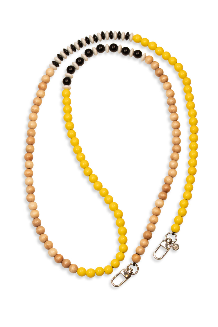 Holzperlen Handykette zweifarbig