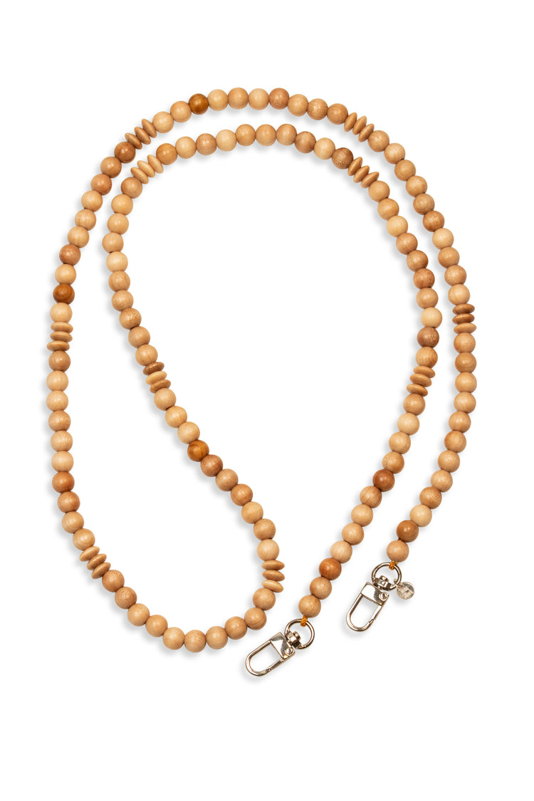 Holzperlen Handykette einfarbig