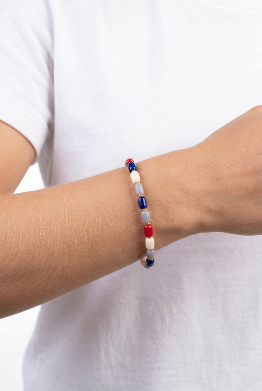 Joy - Armband elastik Barrelperlen