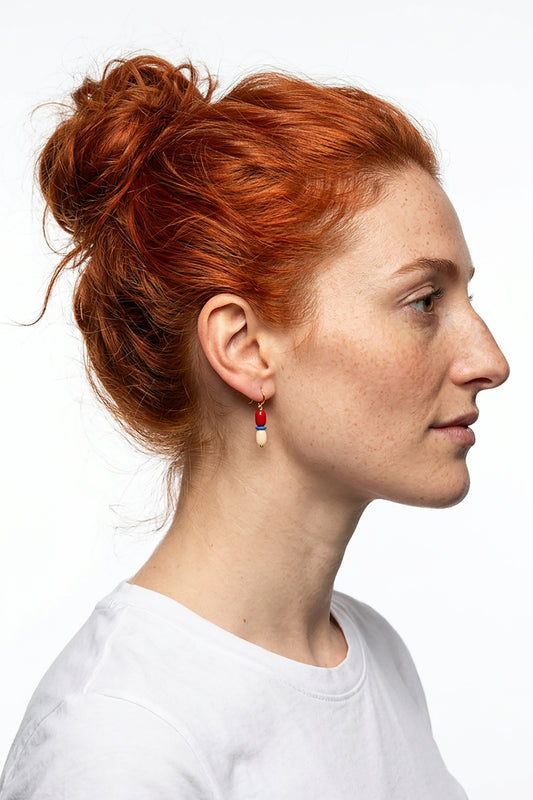 Joy - Ohrhaken Barrelperlen asymmetrisch